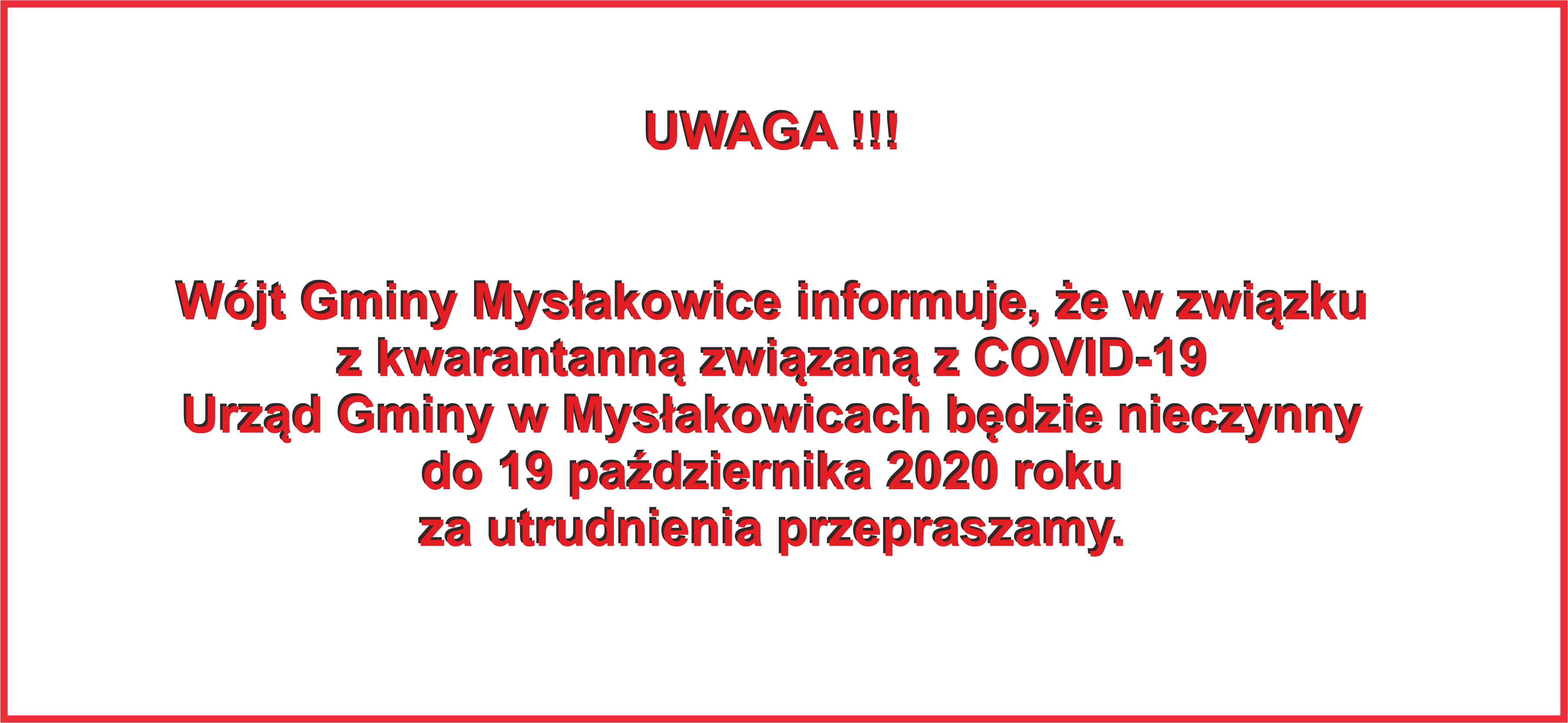 Informacja dla mieszkańców